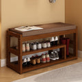 Durable, multi-tiered shoe rack and bench combo for entryways – perfect for small, narrow doorways. all-in-one shoe cabinet with bench seating for changing shoes