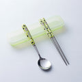 Green cow spoon and chopsticks