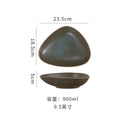 Vintage rustic stoneware ceramic triangular dessert fruit salad weight loss ceramic bowl restaurant home breakfast bowl tableware