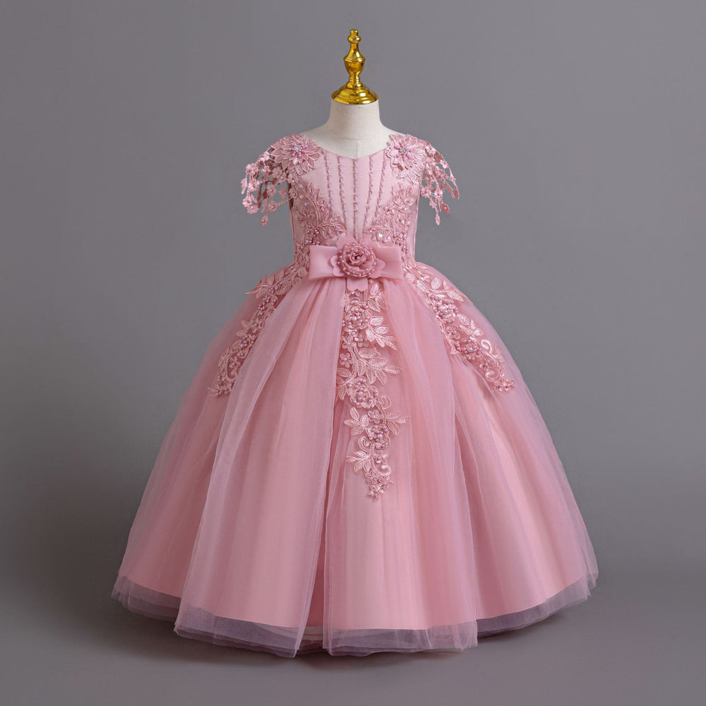 European and american style girls' long dress - strappy wedding dress, princess gown, high-end graduation party dress, girl's dress