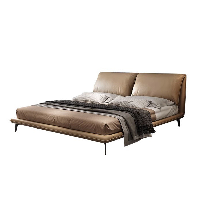 Foshan furniture factory customized soft pack genuine leather bed little elephant ear bed 1.68m bedroom double bed