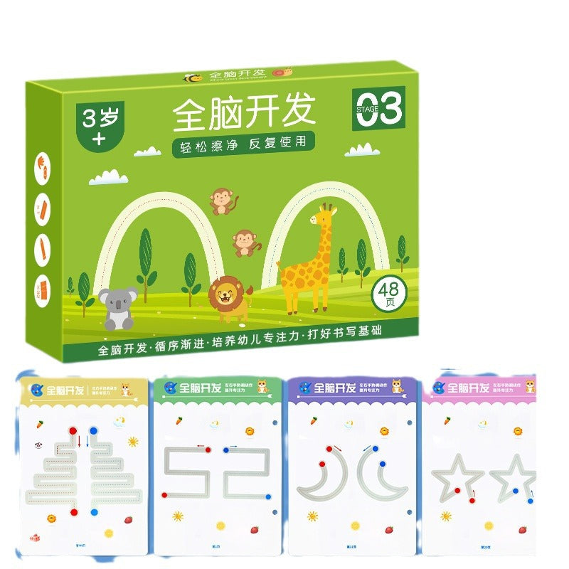 Erasable pen control training cards for preschoolers: focus & concentration exercises for 2-year-olds - educational toys & brain development