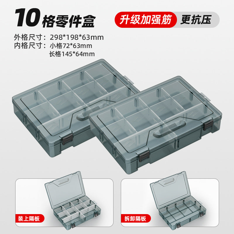 Arrizo Multi-grid Parts Box Transparent Plastic Electronic Components Tool Storage Box Small Screw Grid Accessories Box