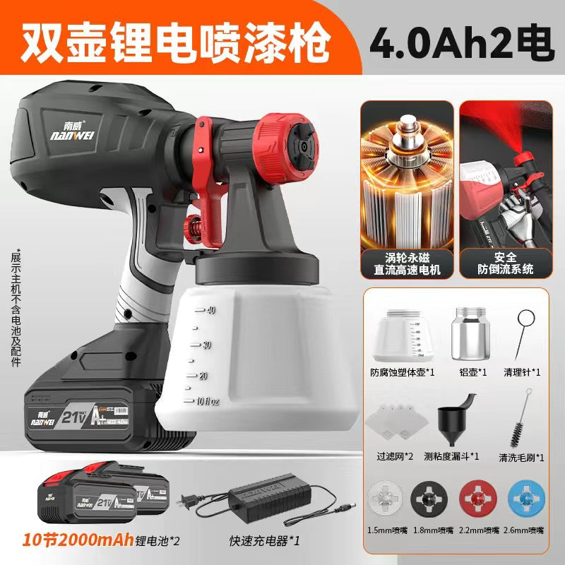 Nanwei electric paint gun paint latex paint spray gun sprayer for home lithium electric paint machine atomization disinfection watering can