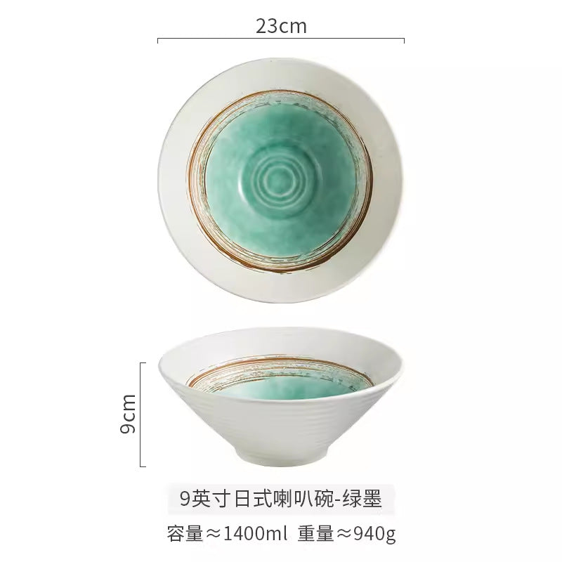 Japanese ceramic bowl for homelarge ramen bowl rice bowl noodle soup bowl creative tableware restaurant hat bowl