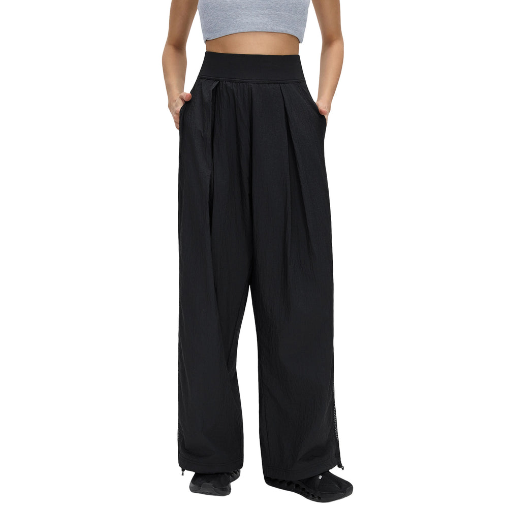 Loose fit straight leg athletic pants - women's spring/summer lightweight outdoor running fitness versatile commute casual trousers d26028