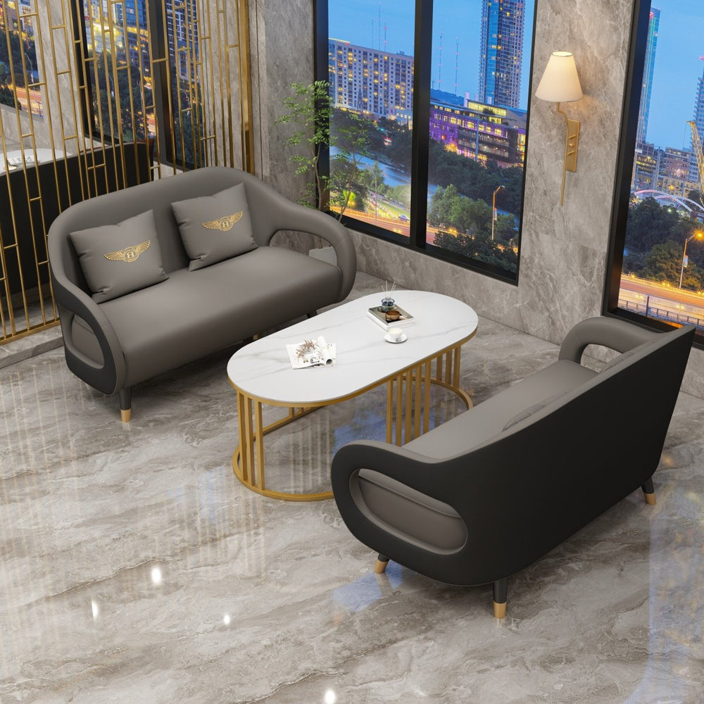 Italian minimalist curved office sofa set - modern, simple business reception, negotiation table and chairs for sales centers