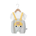 Summer lightweight baby cartoon romper - cute short-sleeve crawling suit - adorable summer outfit