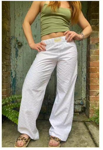 2024 new amazon women's striped wide-leg pants - casual street style, trendy ins fashion, loose fit, high-waisted trousers