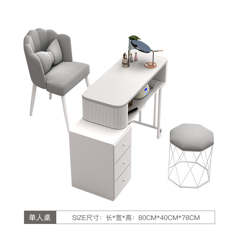 Cream style manicure table and chair set Japanese manicure table special price economical single double ins Internet celebrity multi-function
