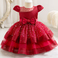 Export ready-made baby girl evening dress sequin wedding dress cake princess dress first birthday dress baby dress