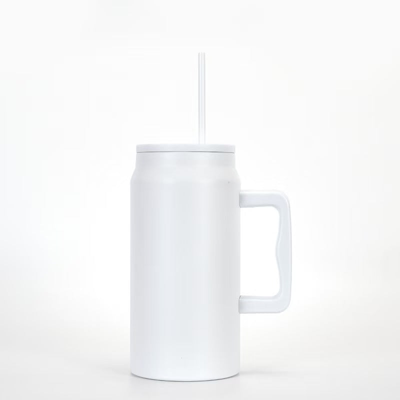 Amazon 50oz large capacity handle thermos cup 304 stainless steel car cup with straw portable ice cup
