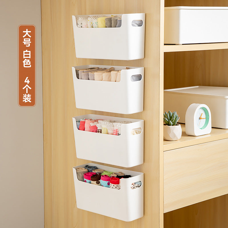Bathroom wall-mounted underwear storage box Plastic finishing underwear storage box Wall-mounted non-punching socks storage box