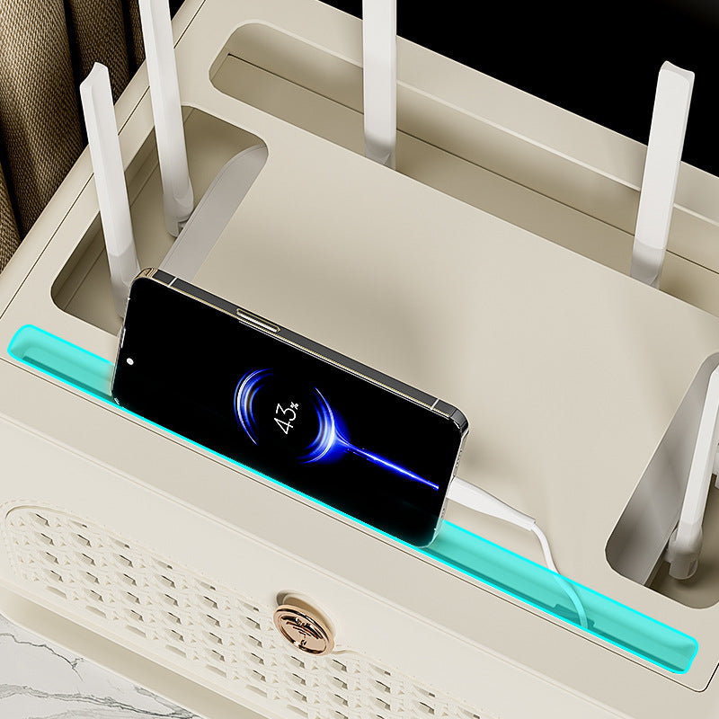wifi router storage box home TV set-top box shelf socket wireless light cat wire sorting and placement