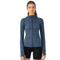 new women's activewear hooded jacket - slim fit, shaping, zip-up, stretchy running & yoga outerwear s2088