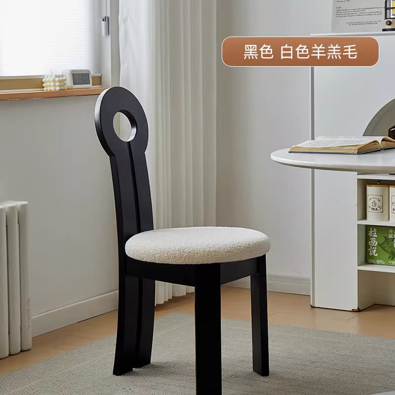 Solid wood keychain chair frenchretro solid wood dining chair soft-packed dining chair medieval style for home makeup chair back chair