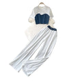 Commuting style silm vest high waistloose pantstwo-piece set female k-style summer silm type slimming lookelegantsuit