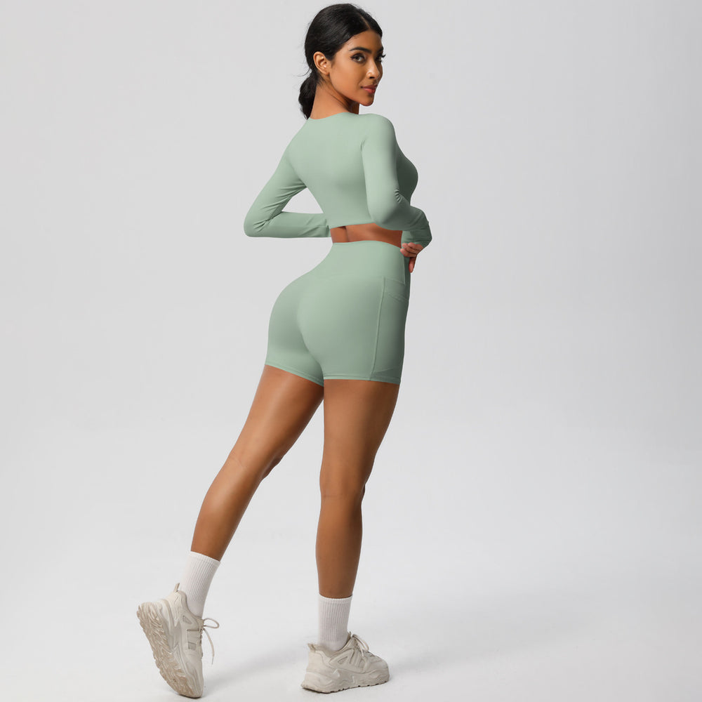 new arrivalhigh waist tight nude yoga suit quick-drying breathable outdoor casual running fitness sports suit