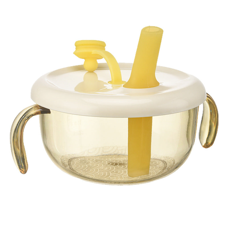 Baby feeding bowl with straw - multifunctional bowl for infants and toddlers, perfect for rice cereal, soup, and water - specialized children's tableware