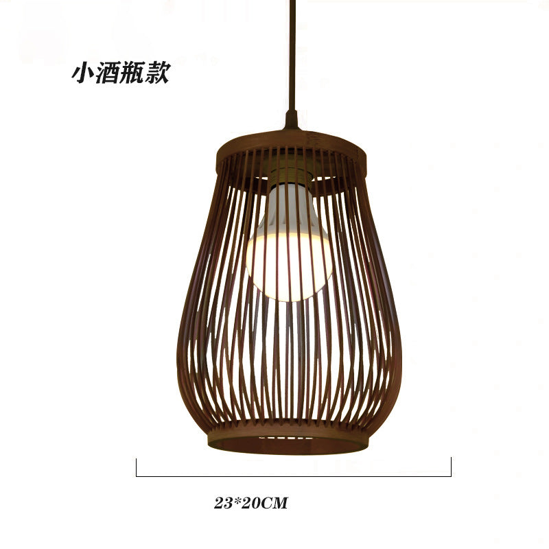Bamboo woven bamboo art chandelier creative antique Japanese personality retro Zen tea house hotel restaurant box bed and breakfast chandelier