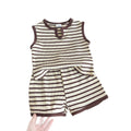 Baby clothing kids set children outfit stripes short-sleeved t-shirt shorts two-piece set