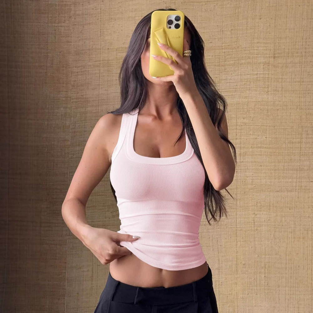 fashiony2k hot girl pure coloreasiest for matchhalter t-shirttops women's clothing  summer  independent station