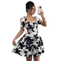 Ebay european and american cross-border foreign trade women's french suspender black tie back elegant dress