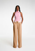 Spring american retro draped women's suit pants loose slimming look lapel design straight-leg loose pantsins