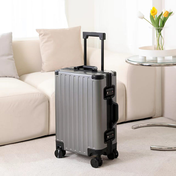 New German all-aluminum magnesium alloy suitcase for women's 20-inch customs lock business tie rod boarding case for men's wholesale