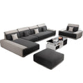 Nordic tech fabric sofa - modern living room set with latex chaise lounge - minimalist luxury for small spaces