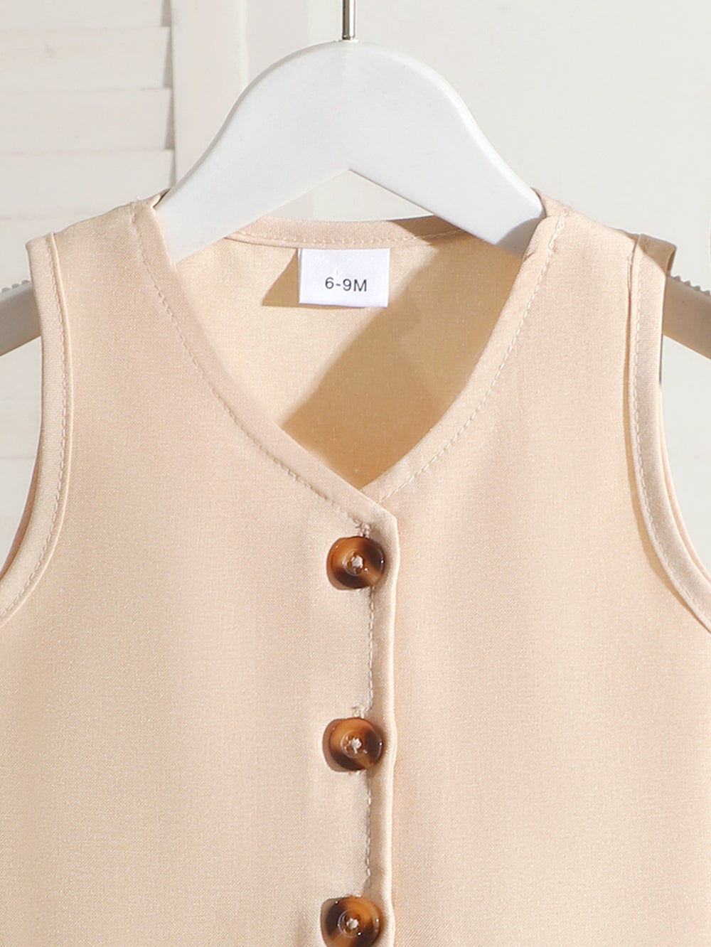 Kids clothing cross-border exclusive i  fashion children's clothing new arrival apricot vest shorts suit