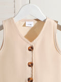 Kids clothing cross-border exclusive i  fashion children's clothing new arrival apricot vest shorts suit