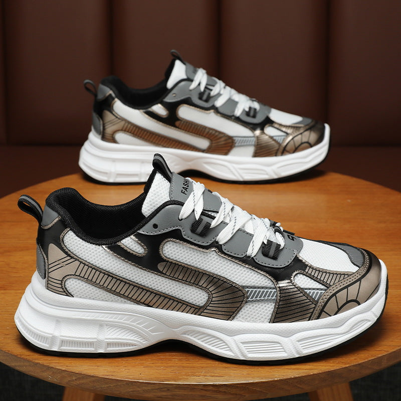 Spring men's shoes new breathable mesh shoes men's trend versatile platform sports shoes casual running dad shoes men