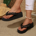 Women's slippers: amazon summer new arrivals - chain detail, thong sandals, plus size, european & american style, thick sole slides for export