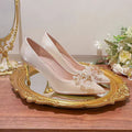 Wedding shoes women's 2025 new arrival stiletto heel bridal shoes pointed toe red wedding dress toasting high heels