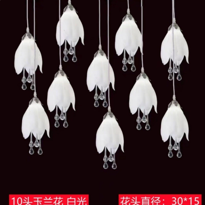 Wedding props Magnolia Road Guide Wedding Double-layer Rubik's Cube chandelier Stage ceiling decoration Lily of the Valley fruit hanging string lamp