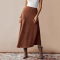 Amazon fashion cross-border women's new irregular midi skirt retro high waist a-line skirt