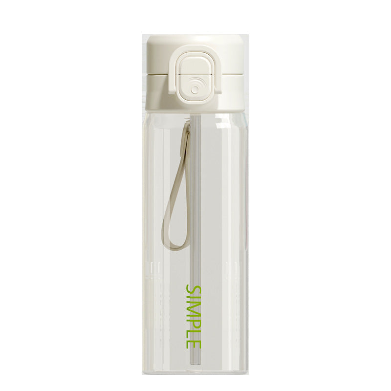 2026 new sports water bottle for men and women, student portable tumbler, dual-drink large capacity straw plastic cup - wholesale
