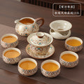Dunhuang ru kiln tea set suitfor home office kung fu tea setaccessible luxuryhigh-end teapot tea cup cover bowl complete set