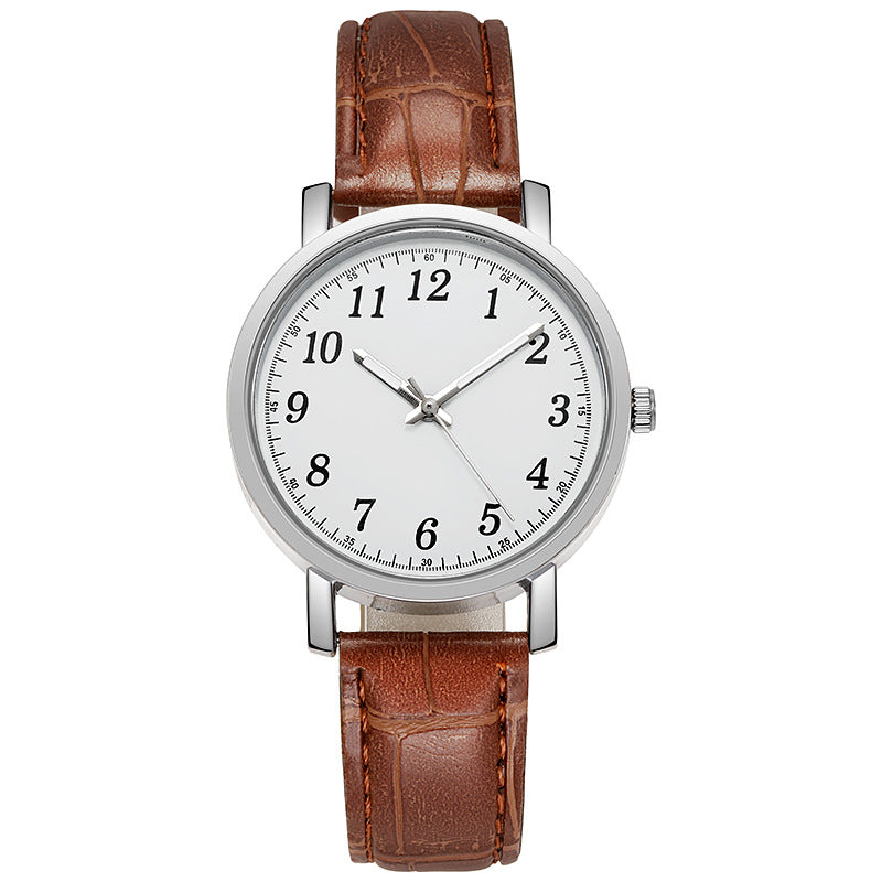 2021 wish cross-border couple's round watch, quartz watch for men and women, student gift, wholesale cross-border hot seller