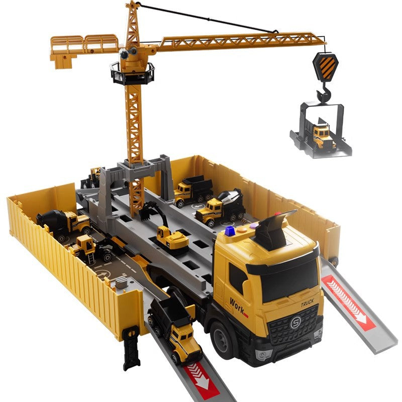 Kids' container crane construction vehicle toy - excavator car for boys, ages 3-6