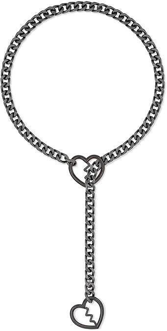Amazon wide light luxury style y-ring slider chain stainless steel necklace handmade punk cuban chain necklace