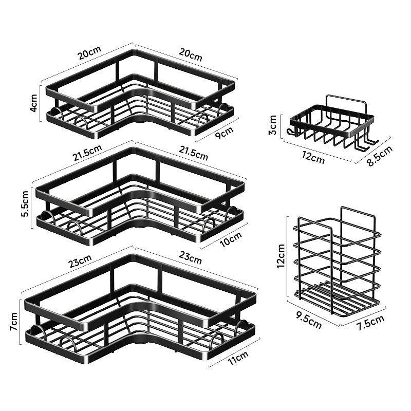 No punching toilet triangle bathroom rack superglue hand washing corner storage rack wall hanging kitchen corner rack
