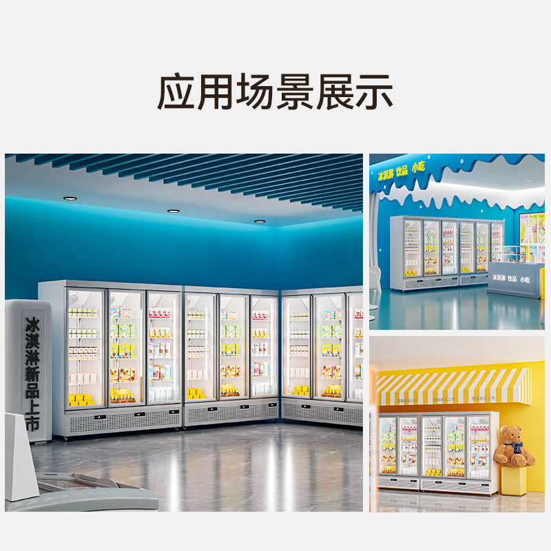 -22°c food freezer, air-cooled, independent door temperature control, commercial high-capacity ice cream display case for frozen treats
