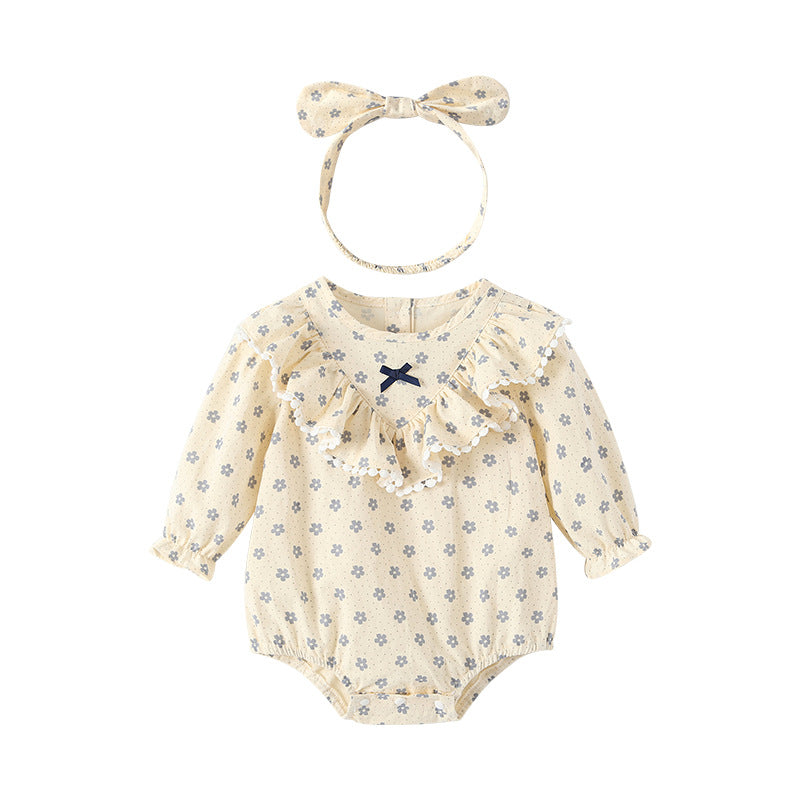 Newborn baby autumn clothes long sleeve romper - cute long sleeve pure cotton bodysuit for baby girls