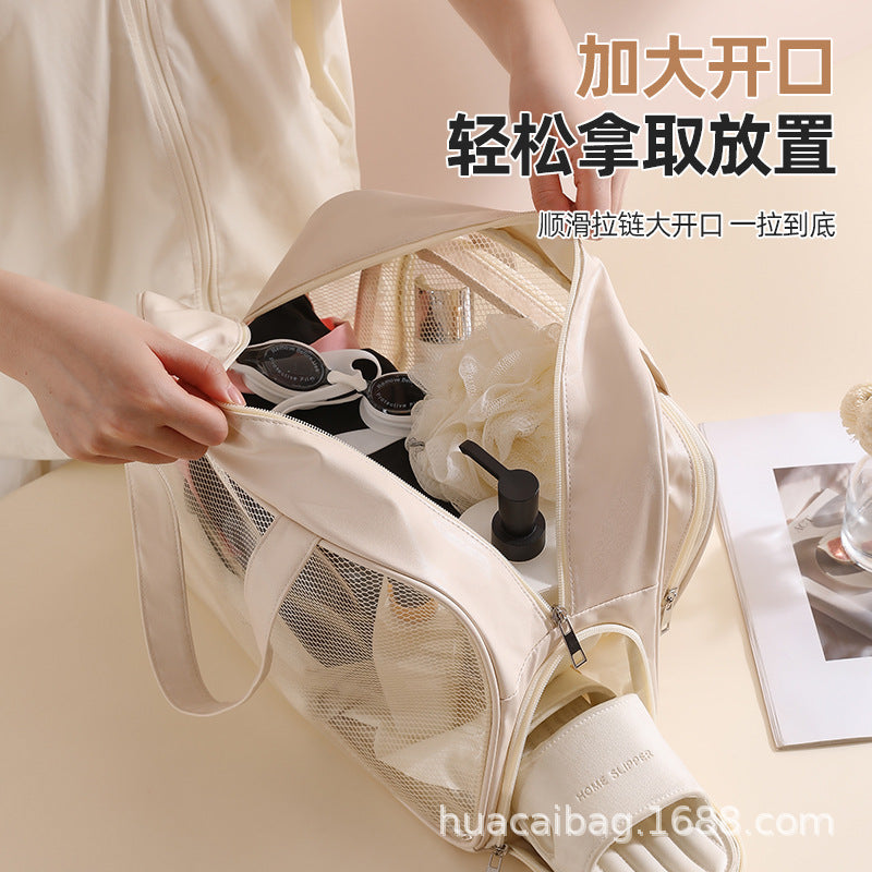 PU Multifunctional Wash Bag Travel Storage Large Capacity Swimming Bag Portable Makeup Anti-splashing Storage Bag Shoe Warehouse