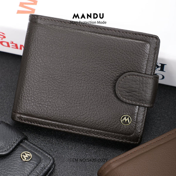 Cross-border supply Leather wallet Men's multi-functional buckle Short wallet New ticket clip Change bag Men's wholesale