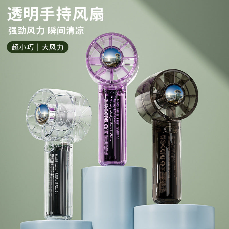 new transparent handheld fan - outdoor usb rechargeable high-velocity portable turbine mini fan - wholesale