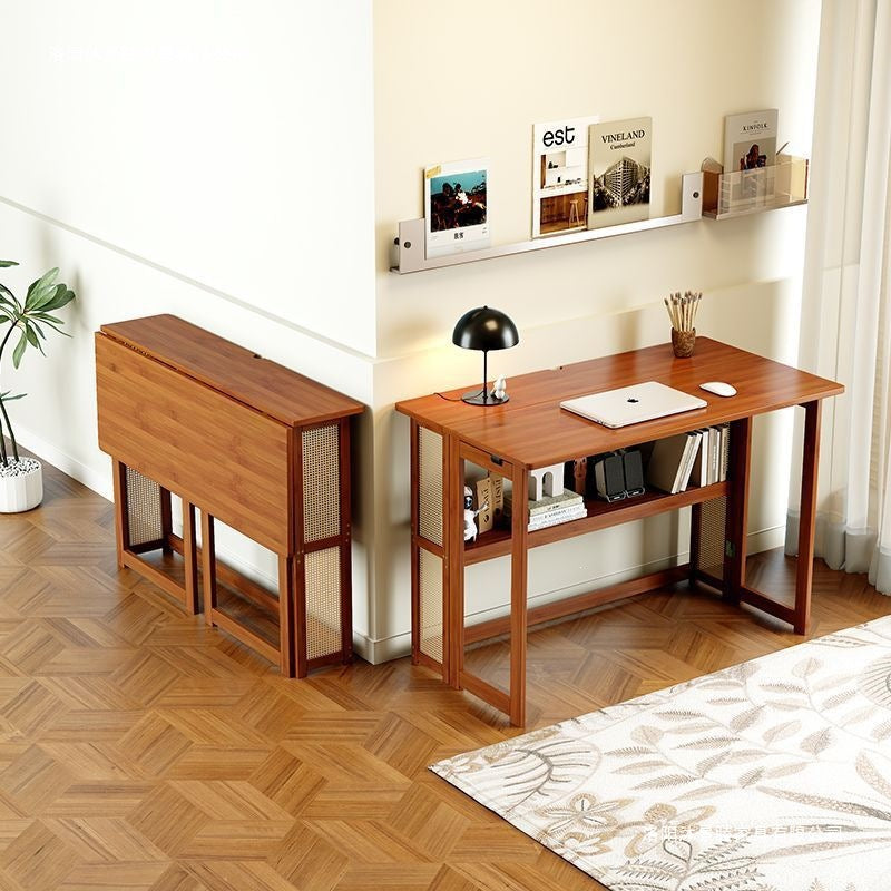 Study desk bookshelf all-in-one table small apartment bedroom for home foldable table computer desk student study writing desk
