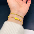 Stainless steel new double-layer heart bracelet for women - lightweight luxury, elegant double-layer bracelet, heart charm bracelet, hand jewelry